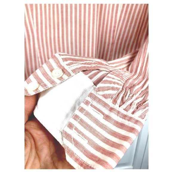 GAP-PINK AND WHITE STRIPED BUTTON DOWN OXFORD 0811 - Picture 2 of 3